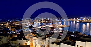 Ibiza downtown eivissa high angle night view photo