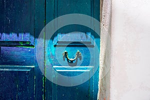 Ibiza Eivissa downtown Dalt Vila blue door photo