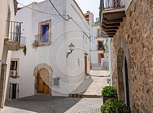 Ibiza Eivissa downtown Dalt Vila facades photo