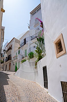 Ibiza Eivissa downtown Dalt Vila facades photo