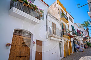 Ibiza Eivissa downtown Dalt Vila facades photo
