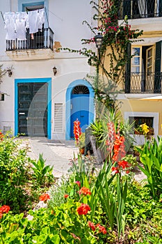 Ibiza Eivissa downtown Dalt Vila facades photo