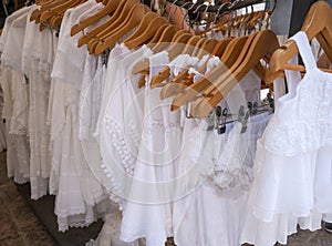 Ibiza Eivissa typical white dresses Balearics photo