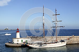 Ibiza harbor from balearic islands in Spain photo