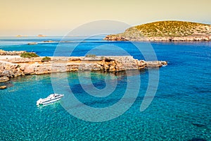 Ibiza island,beach Ses Salines in Sant Josep at Balearic island photo