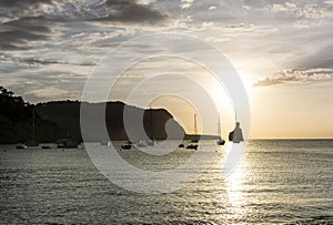 Ibiza island soft and quiet sunset