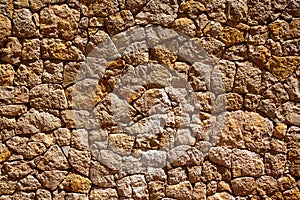 Ibiza masonry wall detail of mediterranean stonewall