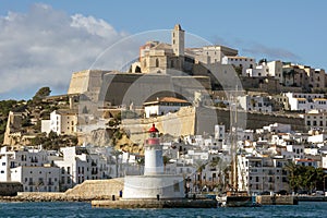 Ibiza old town and the harbor lighthouse