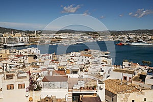 Ibiza old town and harbor view