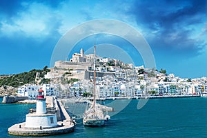 Ibiza Port on a beautiful day. Balearic Islands