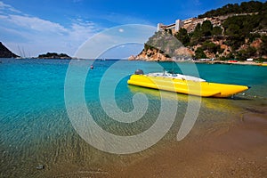 Ibiza Port de Sant Miquel San Miguel beach in Balearic islands