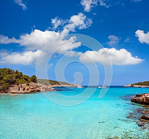 Ibiza Portinatx Arenal Petit beach in Balearics