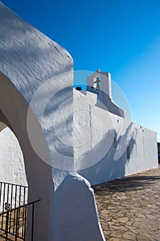 Ibiza Sant Carles de Peralta white church in Balearic photo