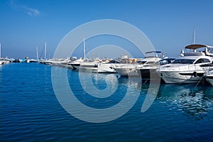 Ibiza Santa Eulalia marina port in Balearics photo