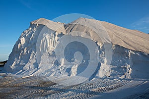 Ibiza ses Salines saltworks white salt mountain