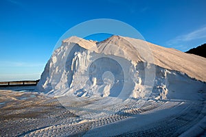 Ibiza ses Salines saltworks white salt mountain photo