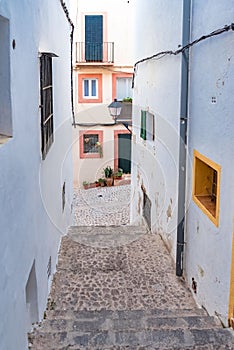 Ibiza, typical street of Eivissa