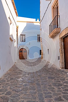 Ibiza, typical street of Eivissa