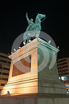 Ibrahim Pasha statue at night, Cairo