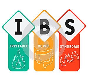 IBS - Irritable Bowel Syndrome acronym, medical concept background.