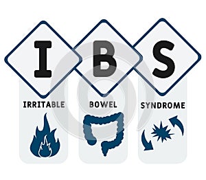 IBS - Irritable Bowel Syndrome acronym, medical concept background.