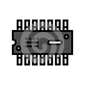 ic chip electronic component color icon vector illustration
