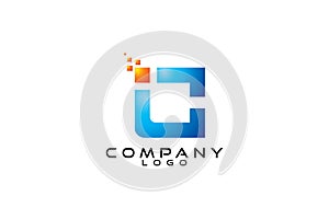 ic, ci tech, ict, it logo design vector