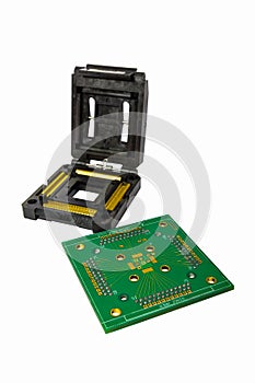 IC socket and board isolated on white