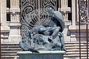 Icaro and Dedalo sculpture in front of the National Museum of Fine Arts in Santiago, Chile