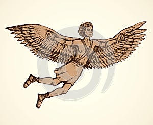 Icarus, character of ancient Greek legend. Vector drawing photo