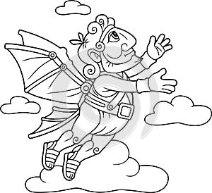 Icarus flying in the sky