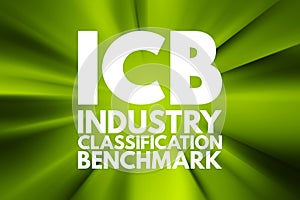 ICB - Industry Classification Benchmark acronym, technology concept background