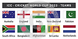 ICC - Cricket world cup 2023 - Teams