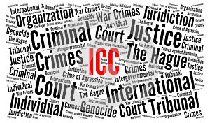 ICC, international criminal court  word cloud photo