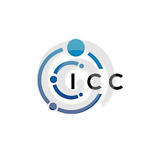 ICC letter technology logo design on white background. ICC creative initials letter IT logo concept. ICC letter design photo