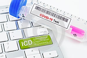 ICD International Classification of Diseases for coronavirus or COVID-19 photo