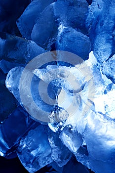 Ice against blue background vertical