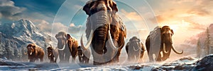 Ice Age Megafauna giant ice age creatures such as woolly mammoths photo