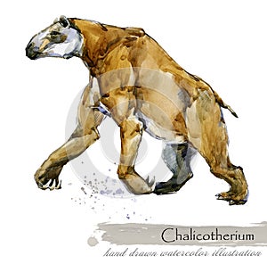 Ice Age wildlife. prehistoric period fauna. Chalicotherium. photo