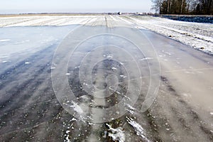 Ice on agricultural field