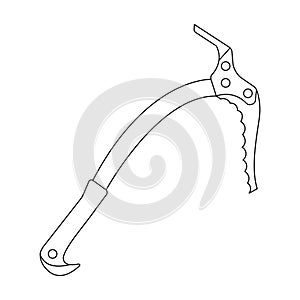Ice ax.Mountaineering single icon in outline style vector symbol stock illustration web.