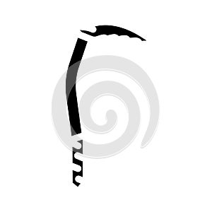 ice axe mountaineering adventure glyph icon vector illustration