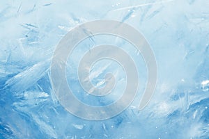 Ice background, blue frozen texture