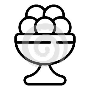 Ice ball food icon outline vector. Asian food