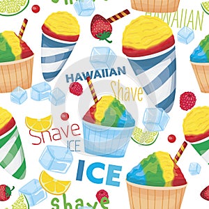 Seamless pattern with shave ice. vector illustration