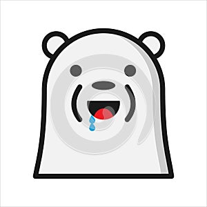 ice bear emoticon with a tempted expression