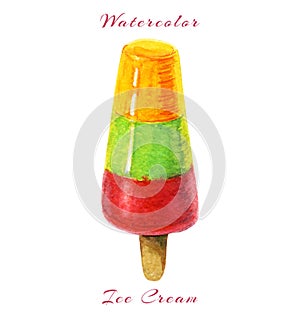 Ice berry. Red juicy Ice lolly. realistic ice cream illustration