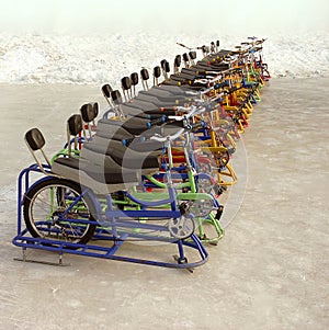 Ice bicycles are fun.