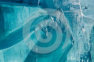 Ice Block Ice is water frozen into a solid state. Depending on the presence of impurities. it can appear transparent or