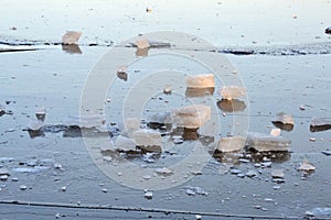 Ice Background. Frozen ice block texture, icy textured surface macro view